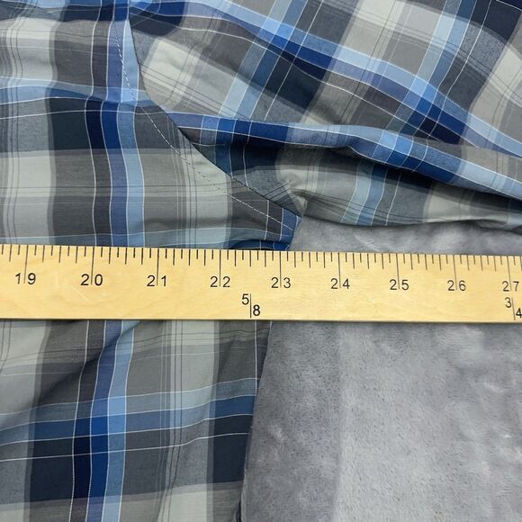 Eddie Bauer Shirt Mens Size TL Large Tall Blue Plaid Wrinkle Free Relaxed Fit - Picture 9 of 10